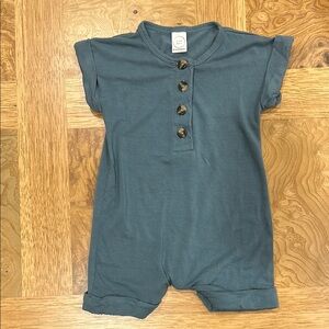 Lou Lou Teal Button-Up Baby Romper 6-12m